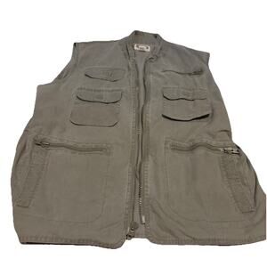 Vintage Banana Republic Safari Vest Mens XL Utility Multi Pocket Fishing 90s